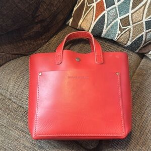 Portland Leather Goods Mini Crossbody Tote - Ruby